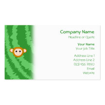 Jungle Monkey, Face. Business Card Template