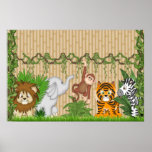 Jungle Monkey Tiger Wall Mural Poster baby Nursery posters