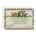 Jungle Print Birthday Party invitations