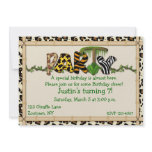 Jungle Print Birthday Party invitations