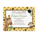 JUNGLE SAFARI ADVENTURE YELLOW Baby Shower Invite postcards