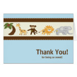 Jungle Safari Animal Blue Boy Baby Shower Greeting Cards