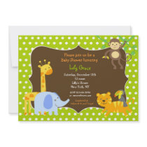 Jungle Safari Animals Baby Shower invitations