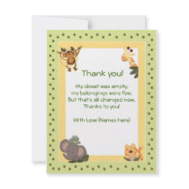 Jungle Safari Animals Baby Shower Thank you notes