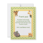 Jungle Safari Animals Baby Shower Thank you notes invitations