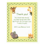 Jungle Safari Animals Baby Shower Thank you notes Invites