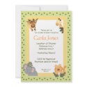 Jungle Safari Baby Shower Invitations 5 x 7 size