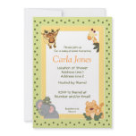 Jungle Safari Baby Shower Invitations 5 x 7 size