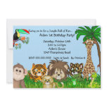 Jungle Safari Fun Birthay Party invitations
