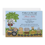 Jungle Safari Train Neutral Baby Shower Invitation