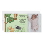 Jungle Safari Zoo Photo Birthday / Birth Card photo cards