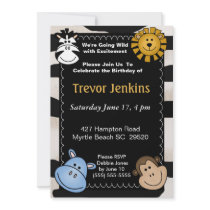 Jungle  Theme Kids Birthday Invitation