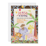 Jungle Theme/Personalised Party/photo/DIY colour invitations