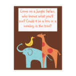 Jungle Themed Custom Baby Shower Invitation