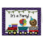 Jungle Train Party Invitations Greeting Cards