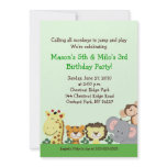 JUNGLE ZOO PARTY 5x7 Custom Birthday Invitation