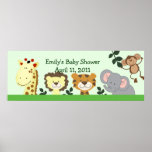 JUNGLE ZOO PARTY Customisable Birthday Banner