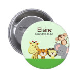 JUNGLE ZOO PARTY NAME TAG Personalised Button