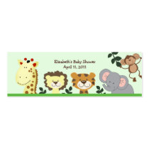 Jungle Zoo Party Shower / Birthday Favour Tag