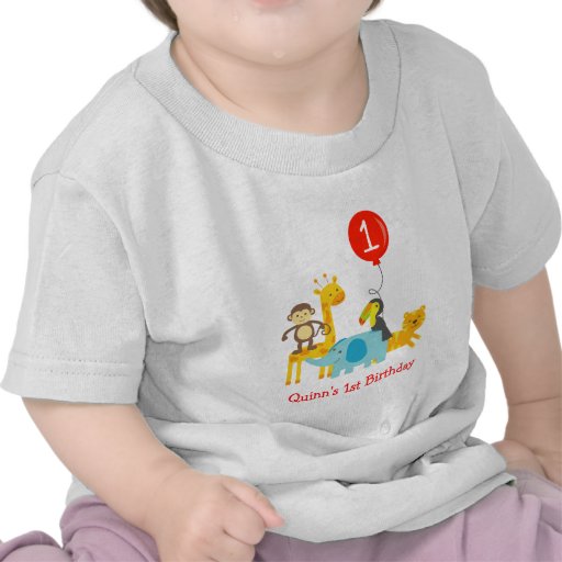 Jungle Zoo Safari Animals Birthday Tee T shirt