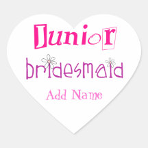 Junior Bridesmaid Heart Sticker