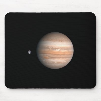 Jupiter Earth Comparison Mouse Pads by cooldudeproducts