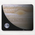 Jupiter Great Spot and Earth Compared mousepads