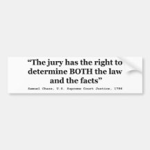 Jury Nullification Quote Justice Samuel Smith 1796 Bumper Stickers