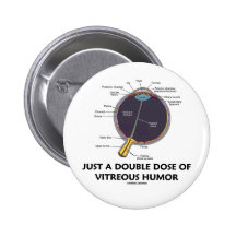Just A Double Dose Of Vitreous Humour (Eye Anatomy Pinback Button