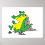 just ate a human funny gator cartoon poster