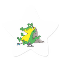 just ate a human funny gator cartoon sticker