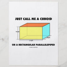 Just Call Me Cuboid Or Rectangular Parallelepiped Personalised Flyer