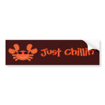 Just Chillin' Crab With Sunglasses bumper stickers