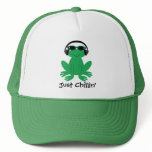 Just Chillin' Frog With Headphones & Shades hats