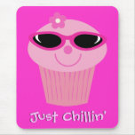 Just Chillin' Pink Cupcake With Sunglasses Mouse Mats