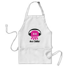 Just Chillin' Pink Jellyfish With Headphones Apron
