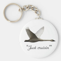 "Just cruisin'" Trumpeter Swan Key-chain Key Chain