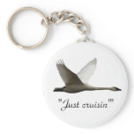 "Just cruisin'" Trumpeter Swan Key-chain keychains