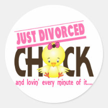 Just Divorced Chick Round Sticker