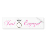 Just Engaged (Diamond Engagement Ring) bumper stickers
