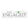 Just Engaged (Green Heart Scroll) Bumper Stickers