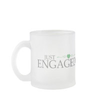 Just Engaged (Green Heart Scroll) Coffee Mugs