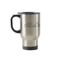 Just Engaged (Green Heart Scroll) Mugs