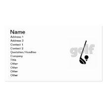 Just Golf T-shirts and Gifts Business Card Template