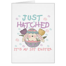 Just Hatched 1st Easter Tshirts and Gifts Greeting Card