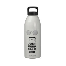 JUST KEEP CALM BRO w/ MUSTACHE Drinking Bottle