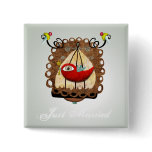 Just married bird gradient light bride 3d button by Rupydetequila Just married bird gradient light bride 3d button