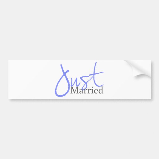 Just Married (Blue Script) Bumper Stickers