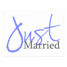 Just Married (Blue Script) Post Cards