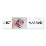 Just Married Bouquet Bumper Sticker! bumper stickers